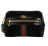 GG Web Belt Bag, &pound;295, Handbags, Black, Suede, Front view